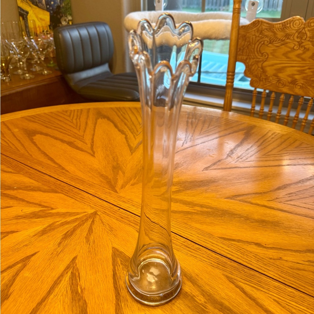 Small Clear MCM Style Swung Vase
